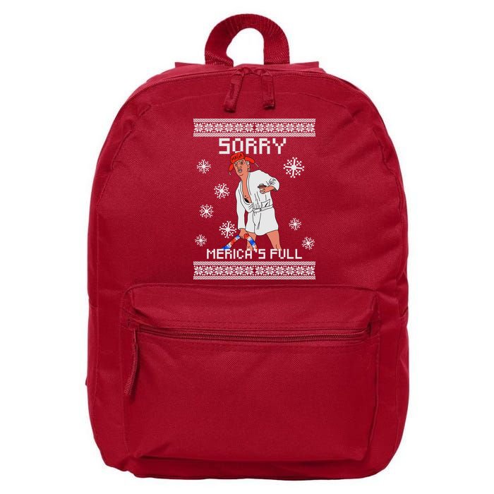 Sorry Merica's Full Trump Supporter Ugly Christmas 16 in Basic Backpack