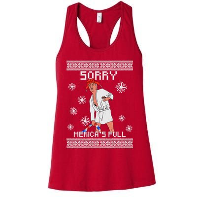 Sorry Merica's Full Trump Supporter Ugly Christmas Womens Tank Top