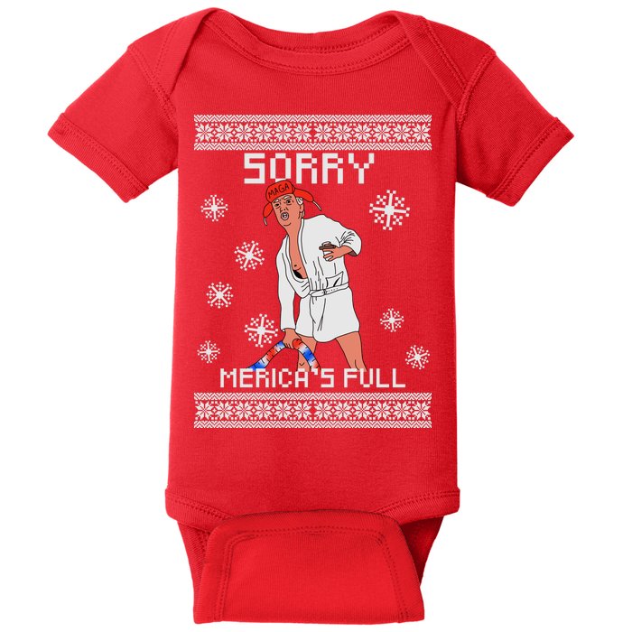 Sorry Merica's Full Trump Supporter Ugly Christmas Baby Bodysuit