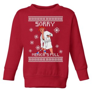 Sorry Merica's Full Trump Supporter Ugly Christmas Toddler Sweatshirt