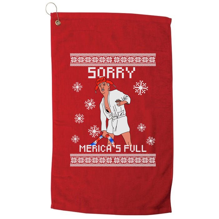 Sorry Merica's Full Trump Supporter Ugly Christmas Platinum Collection Golf Towel