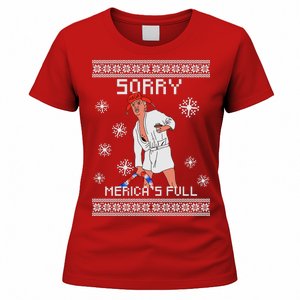 Sorry Merica's Full Trump Supporter Ugly Christmas Women's T-Shirt