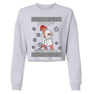 Sorry Merica's Full Trump Supporter Ugly Christmas Cropped Pullover Crew