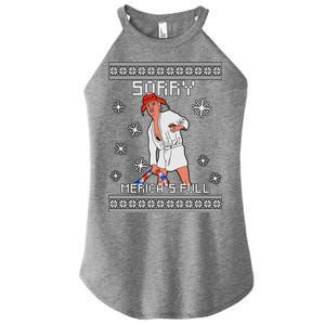 Sorry Merica's Full Trump Supporter Ugly Christmas Women's Perfect Tri Rocker Tank