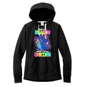 Sorry My Dragon Ate Your Unicorn Women's Fleece Hoodie