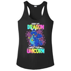 Sorry My Dragon Ate Your Unicorn Ladies PosiCharge Competitor Racerback Tank