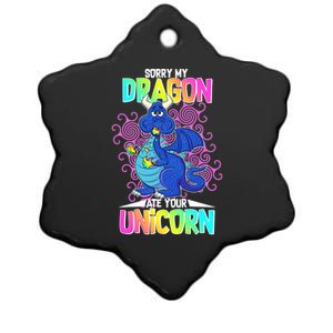 Sorry My Dragon Ate Your Unicorn Ceramic Star Ornament