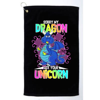 Sorry My Dragon Ate Your Unicorn Golf Towel