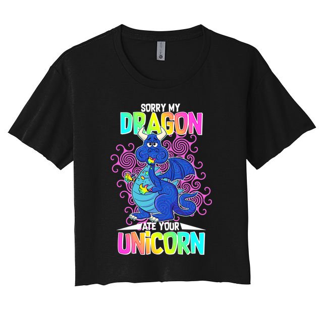 Sorry My Dragon Ate Your Unicorn Crop Top