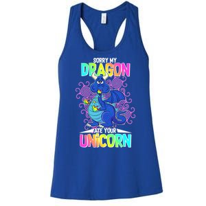 Sorry My Dragon Ate Your Unicorn Women's Racerback Tank