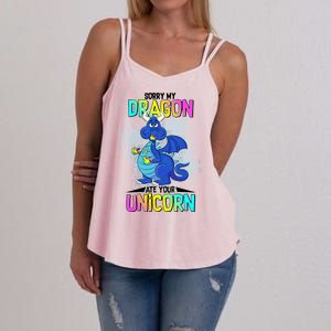 Sorry My Dragon Ate Your Unicorn Women's Strappy Tank