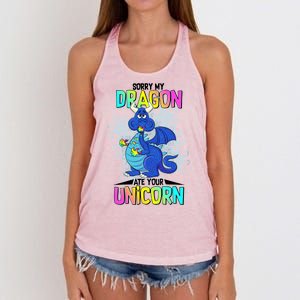 Sorry My Dragon Ate Your Unicorn Women's Knotted Racerback Tank