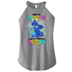 Sorry My Dragon Ate Your Unicorn Women's Perfect Tri Rocker Tank