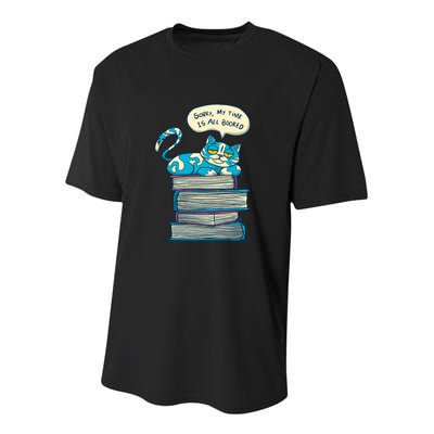 Sorry My Time Is All Booked Cat  Youth Performance Sprint T-Shirt