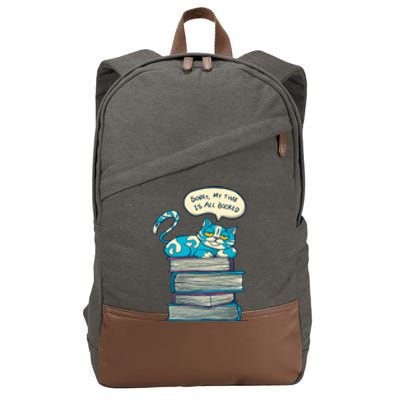 Sorry My Time Is All Booked Cat  Cotton Canvas Backpack