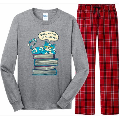 Sorry My Time Is All Booked Cat  Long Sleeve Pajama Set