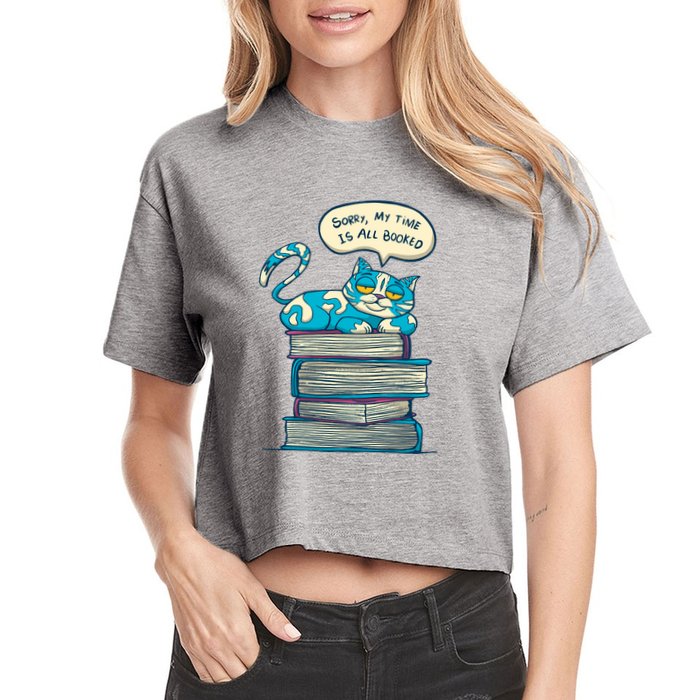 Sorry My Time Is All Booked Cat  Crop Top