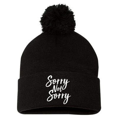 Sorry Not Sorry Pom Pom 12in Knit Beanie