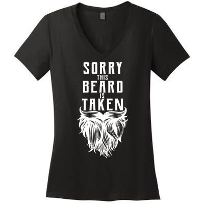 Sorry This Beard Is Taken Relationship Status Women's V-Neck T-Shirt