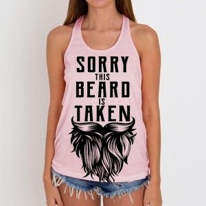 Sorry This Beard Is Taken Relationship Status Women's Knotted Racerback Tank