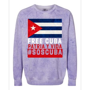 SOS Cuba Cuba Flag Cuban Fist Free Cuba Libre 2021 Cuban  Colorblast Crewneck Sweatshirt