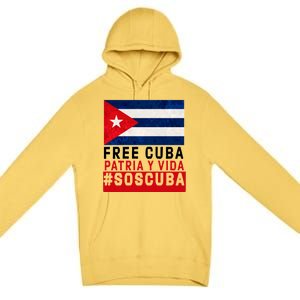 SOS Cuba Cuba Flag Cuban Fist Free Cuba Libre 2021 Cuban  Premium Pullover Hoodie