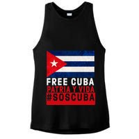 SOS Cuba Cuba Flag Cuban Fist Free Cuba Libre 2021 Cuban  Ladies PosiCharge Tri-Blend Wicking Tank