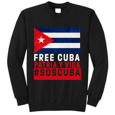 SOS Cuba Cuba Flag Cuban Fist Free Cuba Libre 2021 Cuban  Sweatshirt