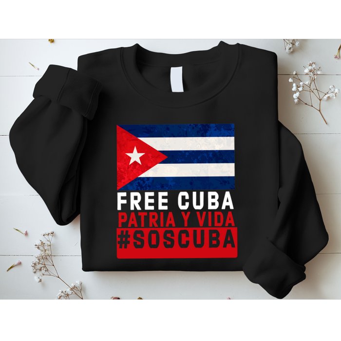 SOS Cuba Cuba Flag Cuban Fist Free Cuba Libre 2021 Cuban  Sweatshirt