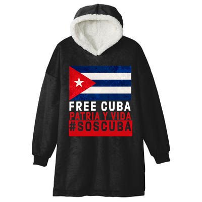 SOS Cuba Cuba Flag Cuban Fist Free Cuba Libre 2021 Cuban  Hooded Wearable Blanket