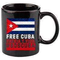 SOS Cuba Cuba Flag Cuban Fist Free Cuba Libre 2021 Cuban  11oz C Handle Ceramic Mug