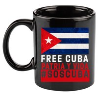 SOS Cuba Cuba Flag Cuban Fist Free Cuba Libre 2021 Cuban  11oz C Handle Ceramic Mug