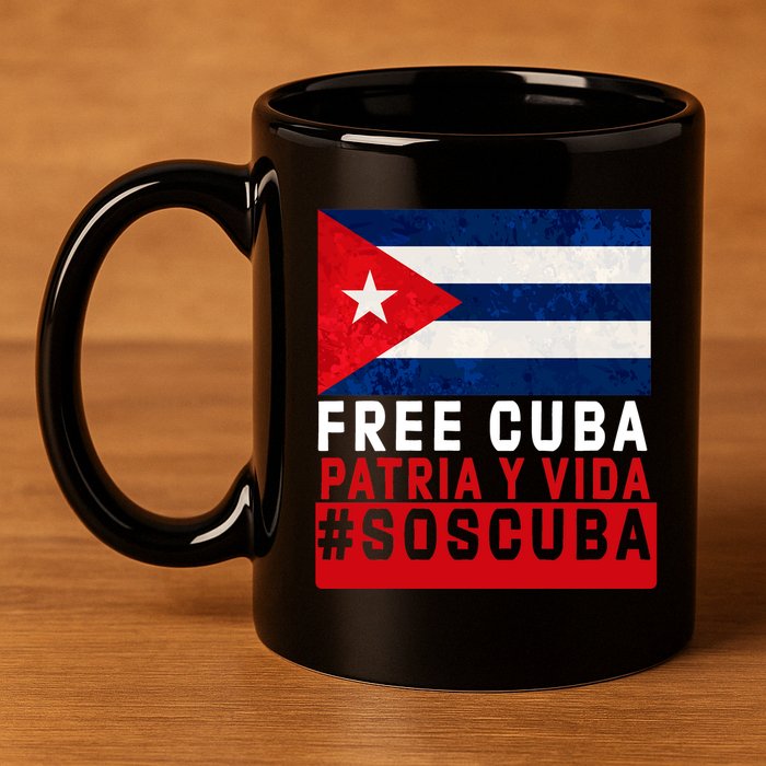 SOS Cuba Cuba Flag Cuban Fist Free Cuba Libre 2021 Cuban  11oz C Handle Ceramic Mug