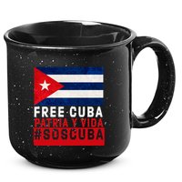 SOS Cuba Cuba Flag Cuban Fist Free Cuba Libre 2021 Cuban  15oz Campfire Ceramic Mug