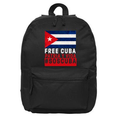 SOS Cuba Cuba Flag Cuban Fist Free Cuba Libre 2021 Cuban  16 in Basic Backpack
