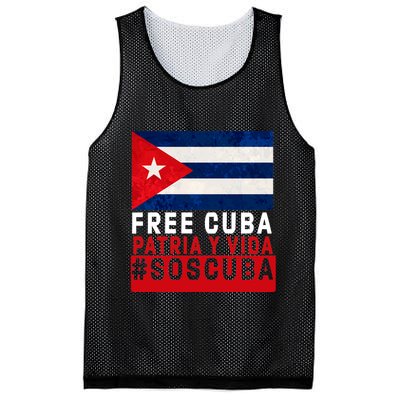SOS Cuba Cuba Flag Cuban Fist Free Cuba Libre 2021 Cuban  Mesh Reversible Basketball Jersey Tank