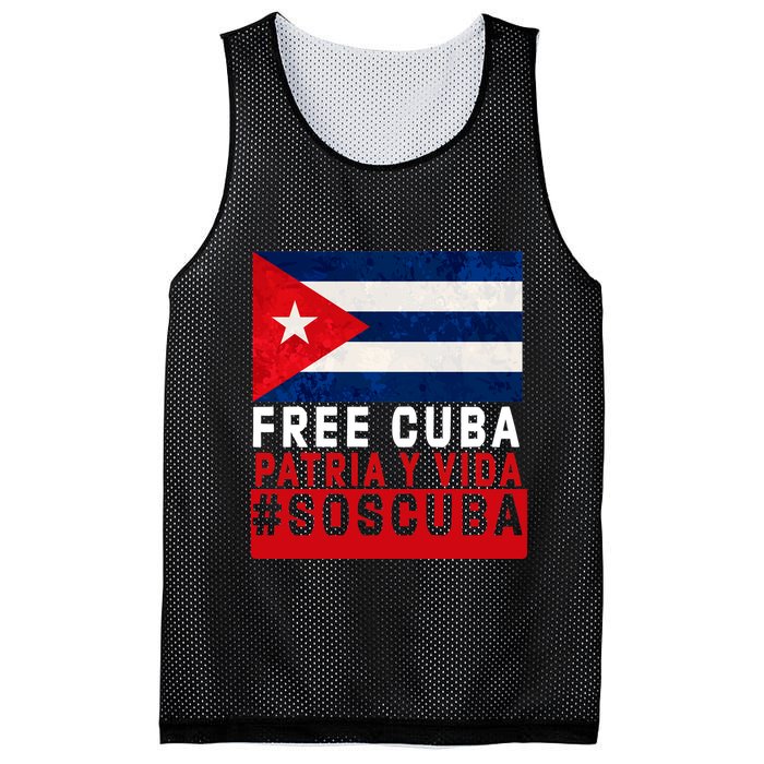 SOS Cuba Cuba Flag Cuban Fist Free Cuba Libre 2021 Cuban  Mesh Reversible Basketball Jersey Tank