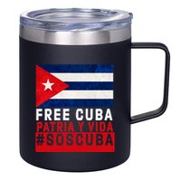 SOS Cuba Cuba Flag Cuban Fist Free Cuba Libre 2021 Cuban  12oz Stainless Steel Coffee Mug
