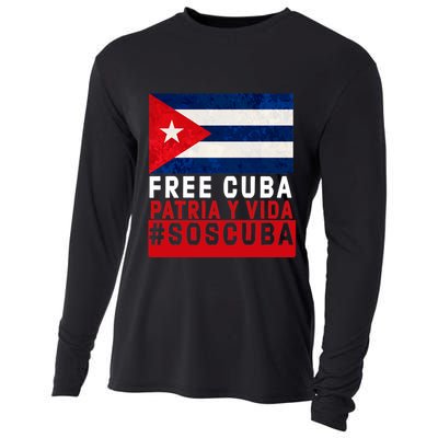 SOS Cuba Cuba Flag Cuban Fist Free Cuba Libre 2021 Cuban  Cooling Performance Long Sleeve Crew