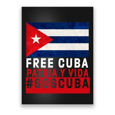 SOS Cuba Cuba Flag Cuban Fist Free Cuba Libre 2021 Cuban  Poster