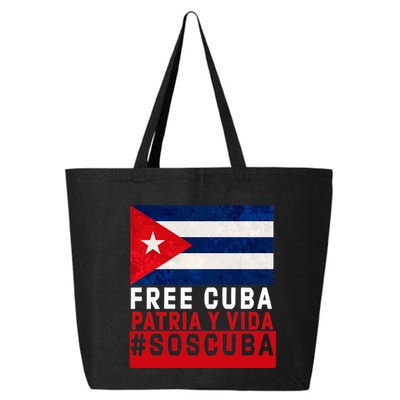 SOS Cuba Cuba Flag Cuban Fist Free Cuba Libre 2021 Cuban  25L Jumbo Tote