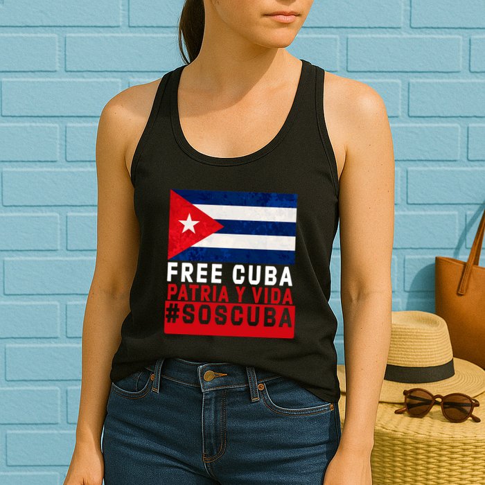 SOS Cuba Cuba Flag Cuban Fist Free Cuba Libre 2021 Cuban  Womens Tank Top