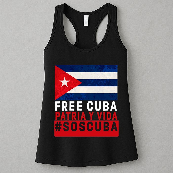 SOS Cuba Cuba Flag Cuban Fist Free Cuba Libre 2021 Cuban  Womens Tank Top