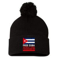 SOS Cuba Cuba Flag Cuban Fist Free Cuba Libre 2021 Cuban  Pom Pom 12in Knit Beanie