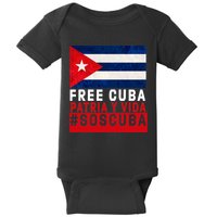 SOS Cuba Cuba Flag Cuban Fist Free Cuba Libre 2021 Cuban  Baby Bodysuit