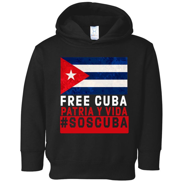 SOS Cuba Cuba Flag Cuban Fist Free Cuba Libre 2021 Cuban  Toddler Hoodie