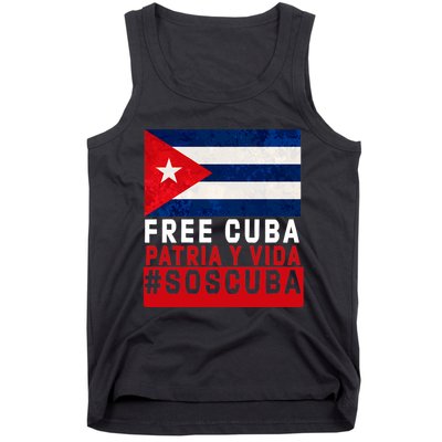 SOS Cuba Cuba Flag Cuban Fist Free Cuba Libre 2021 Cuban  Tank Top
