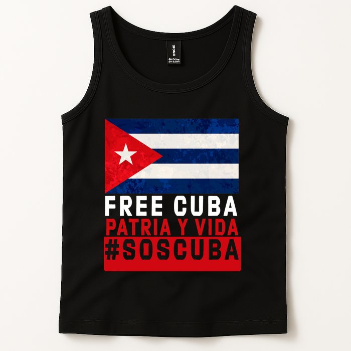 SOS Cuba Cuba Flag Cuban Fist Free Cuba Libre 2021 Cuban  Tank Top