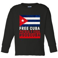 SOS Cuba Cuba Flag Cuban Fist Free Cuba Libre 2021 Cuban  Toddler Long Sleeve Shirt