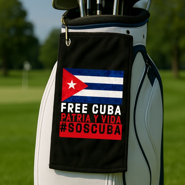 SOS Cuba Cuba Flag Cuban Fist Free Cuba Libre 2021 Cuban  Golf Towel